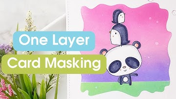 How to make a one layer card with masking | MFT Weather with you Heffy Doodle Memo Tape &