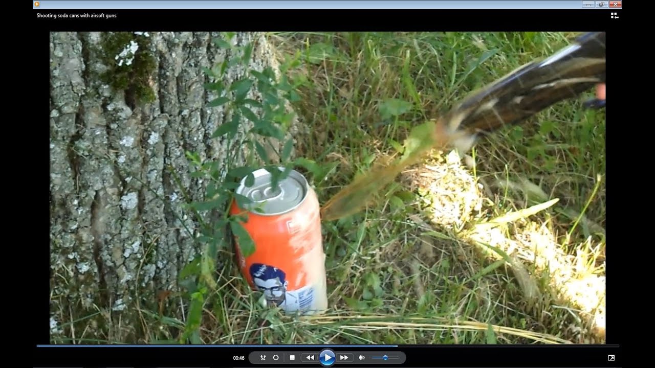 Shooting soda cans with airsoft guns YouTube