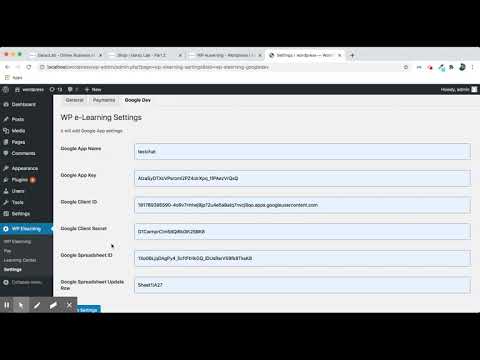 WP E-Learning LMS Builder Google Spreadsheet Import Export Integration