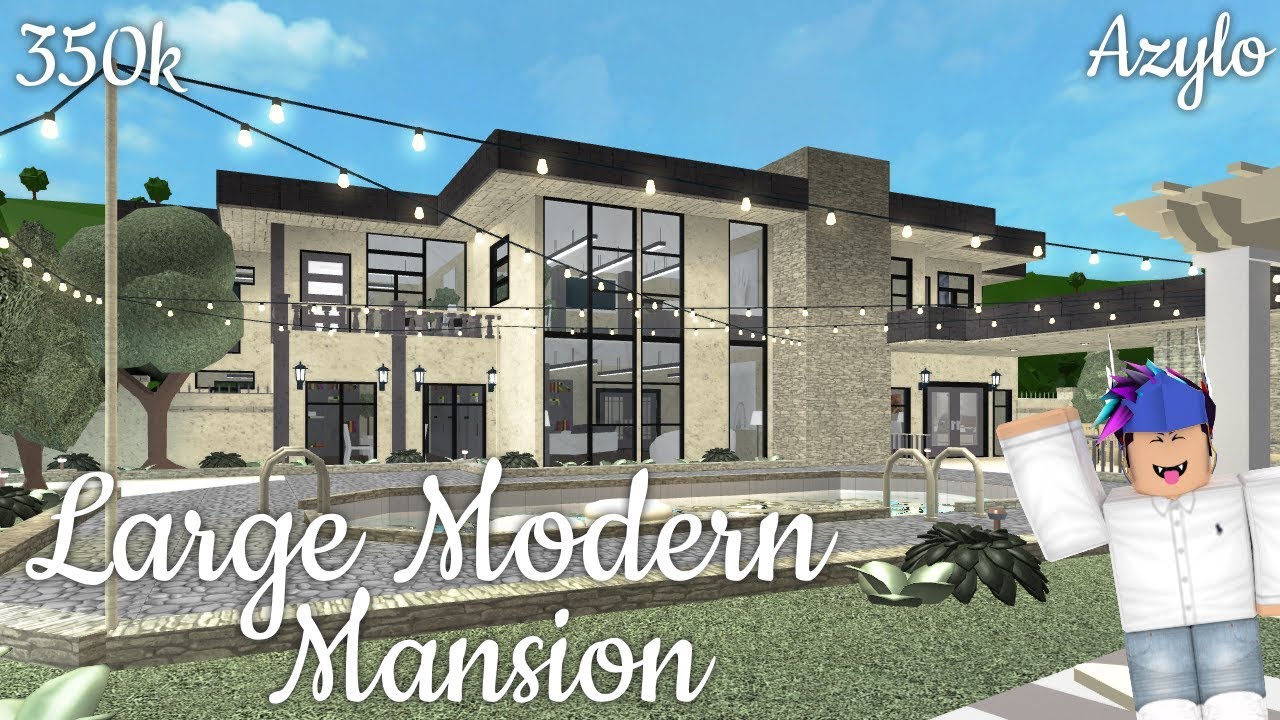 Roblox Bloxburg Modern Mansion 350k Youtube