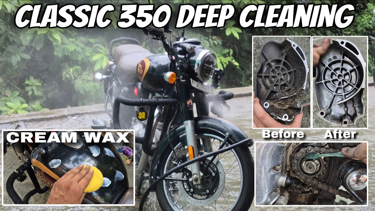 RoyalEnfield Classic 350 Reborn Post Monsoon Service | Chain Sound Solved | Cleaning and Maintenance