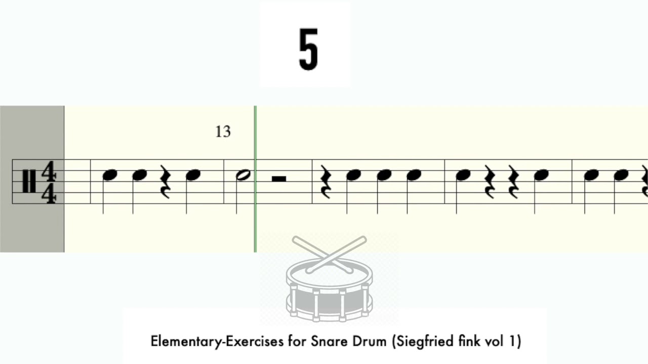 🥁 Exercise 5 Siegfried Fink book 1 - Elementary Exercises for Snare Drum