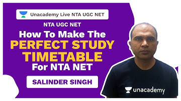 NTA UGC NET | How to Make the Perfect Study Timetable for NTA NET | Salinder Singh | Unacademy Live