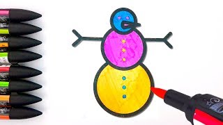 How to Draw Snowman - Snowman Coloring Page - Super Coloring Snowman