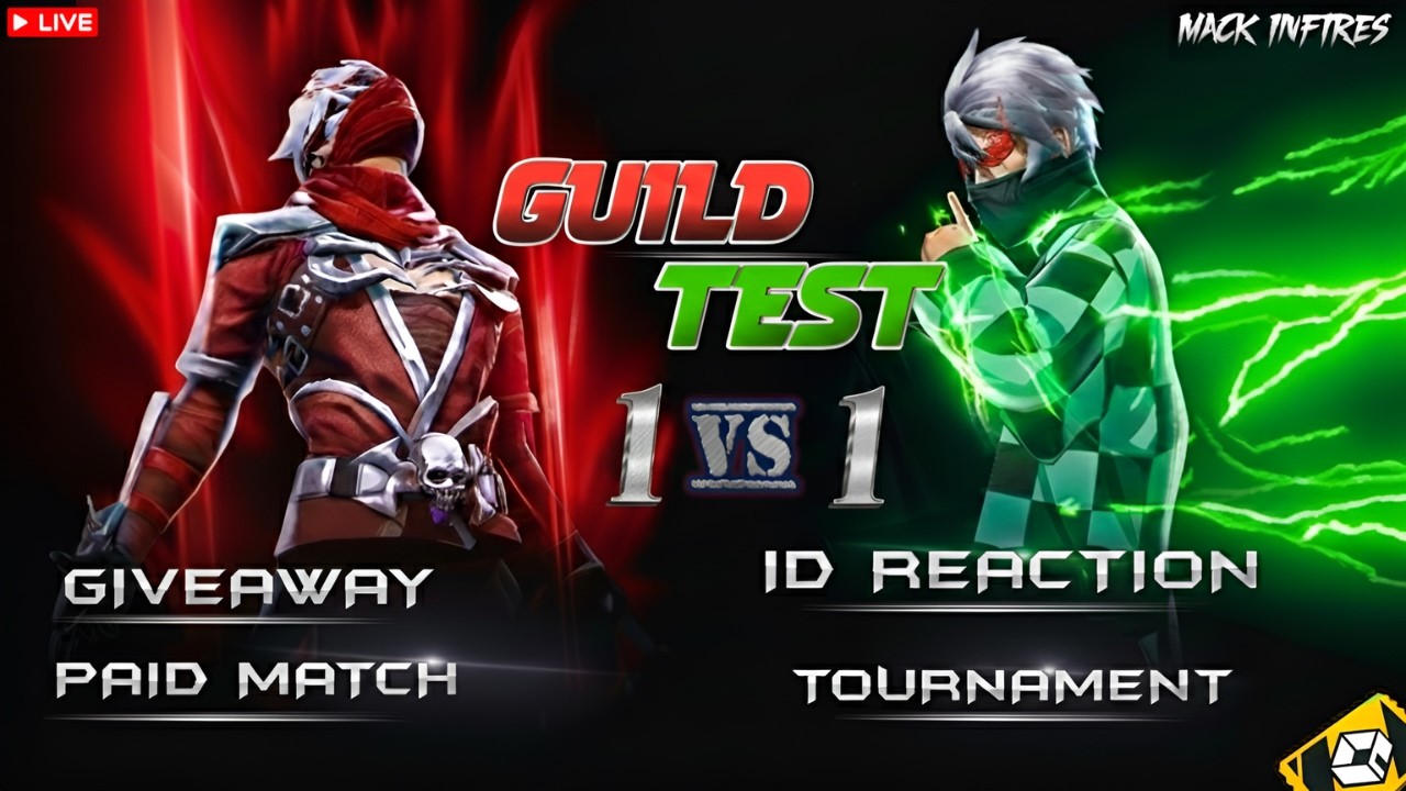 FREE FIRE GUILD TEST LIVE 🎯 GDT Guild vs Subs & ID Reaction | Free Fire India Live 🔴 | Mack Infires