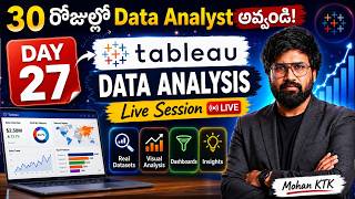 ₹8 LPA Data Analyst Skill 🔥 Learn Tableau in Telugu | Day 27 | Real Dataset Project by Mohan KTK