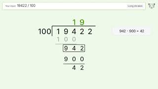 Long Division Problem 19422/100: Step-by-Step Video Solution