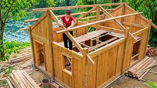 Full CEO Girl Builds a New Wooden House Alone at Amazing Speed | Full Build + Wild Mussel Catch Update