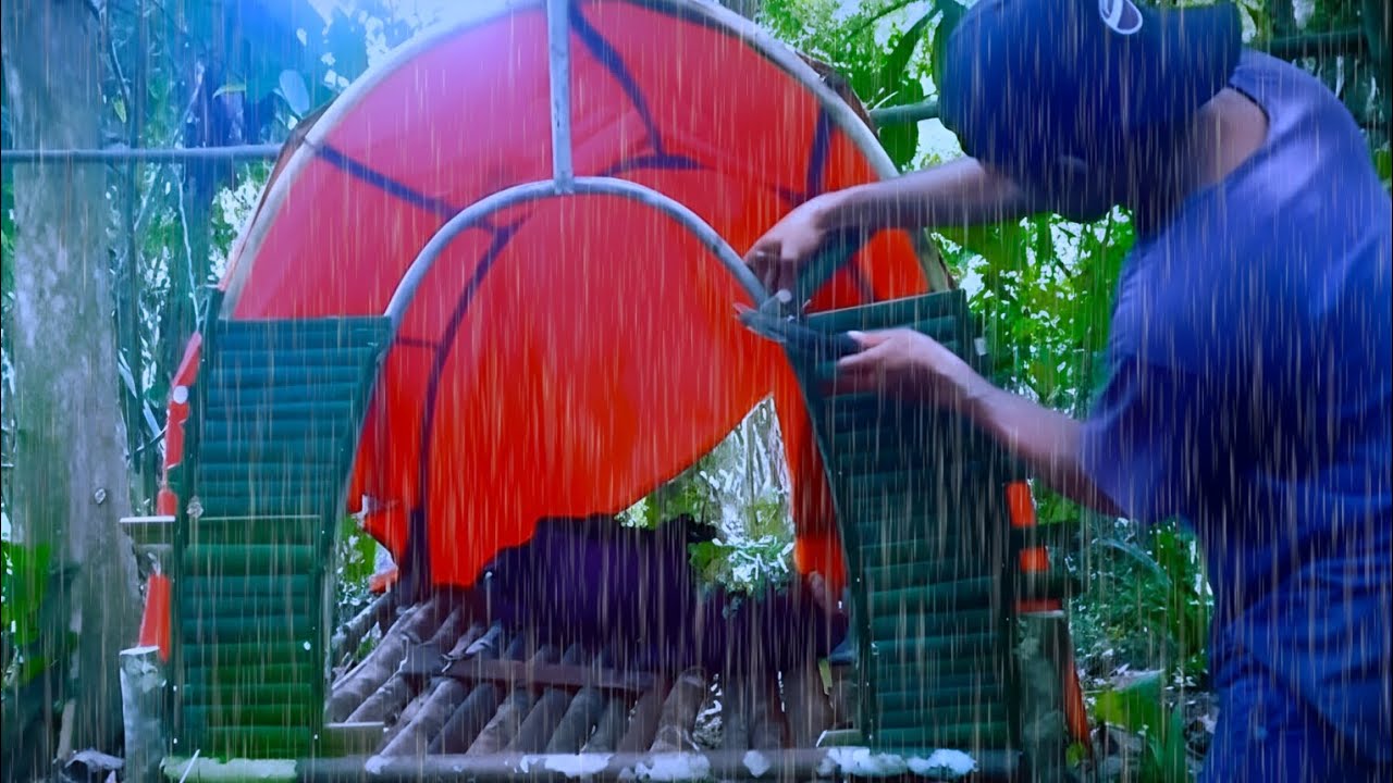 7 Hari di hutan , saya melanjutankan membangun Shelter saat hujan | Solo Camping