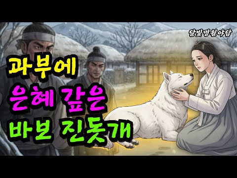 폭설에 하룻밤 재워준 과부에 은혜갚은 바보 진돗개 | 야담, 옛날이야기, 설화, 민담, 전설, 오디오북