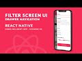 Filter Screen UI | Drawer Navigation - React Native | Food Delivery App - Ep_05