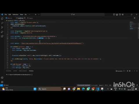 Telegram  chatbot on weather using node js and firestore database