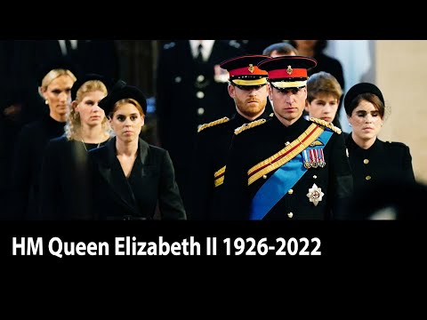 Vigil of the Queen Elizabeth's 8 Grandchildren as they gather around The Queen's coffin