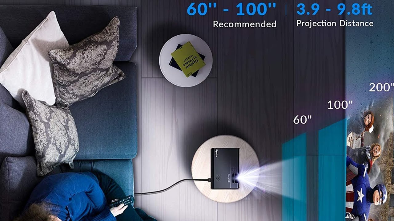 Best Mini Projector for iPhone, Uyole Video Projector [Carry Case Included] for Outdoor Movies