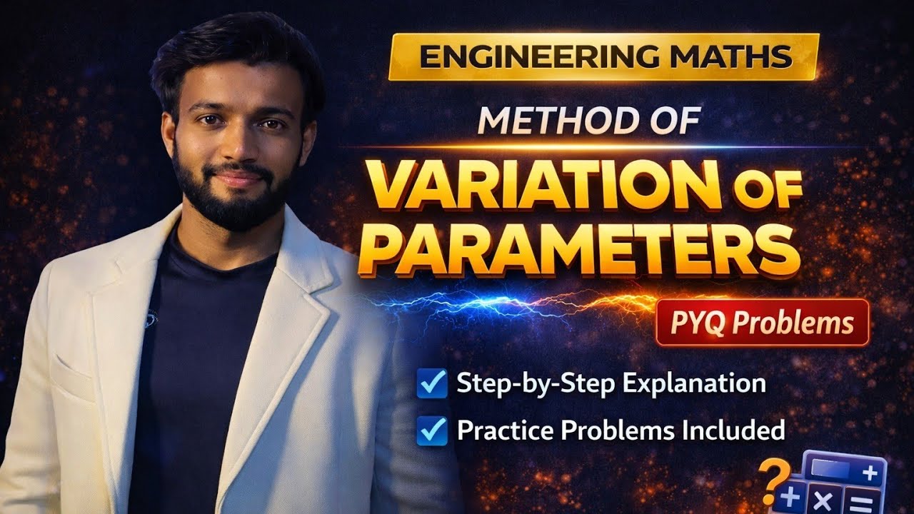 Method of Variation of Parameters in 20 Minutes 🔥| PYQs Solved | Engineering Maths 2 | Unit 1 |  |#9