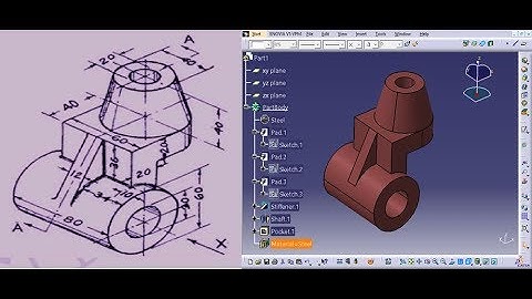 Catia V5 Tutorial For Beginners_Sketcher& Part Design Basic_Stiffener,hole.
