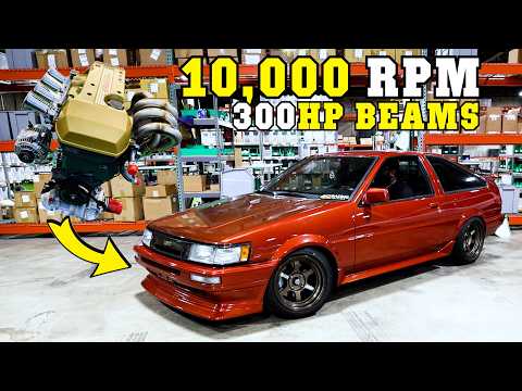 10,000 RPM 300HP AE86 Corolla PART 1 - Engine Dyno Tuning w/ Hasselgren Engineering!