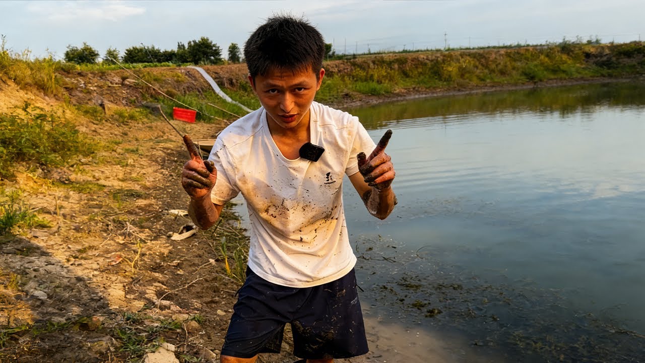 今天抓鱔魚獨門秘籍都用上了啊....