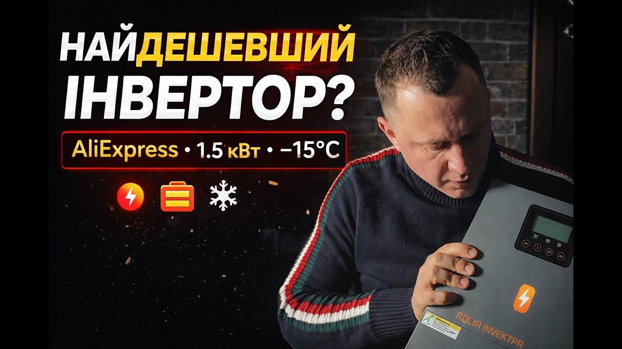 😱 Найдешевший гібридний інвертор з AliExpress ⚡ ТЕСТ В МОРОЗ ❄️ 1.5 кВт | Чи вартий він уваги? 🔋