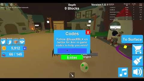 Roblox: Mining Simulator CODE!!!!