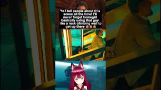 Akira Using that guy like a rock Climbing wall - John Wick 4 (2023)