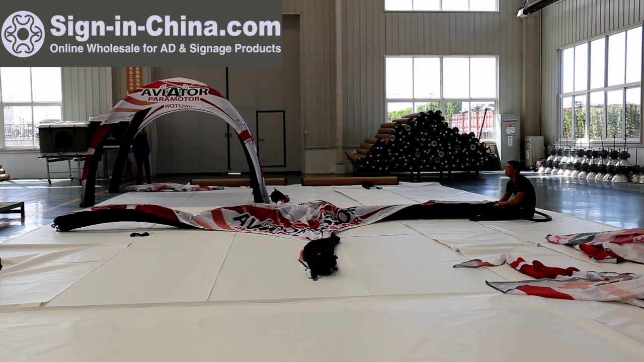 Installation of Basic Structure of Air Tent