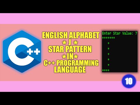 #10 || ENGLISH ALPHABET || J ||  "*" STAR PATTERN|| in | C++ | Programming Language