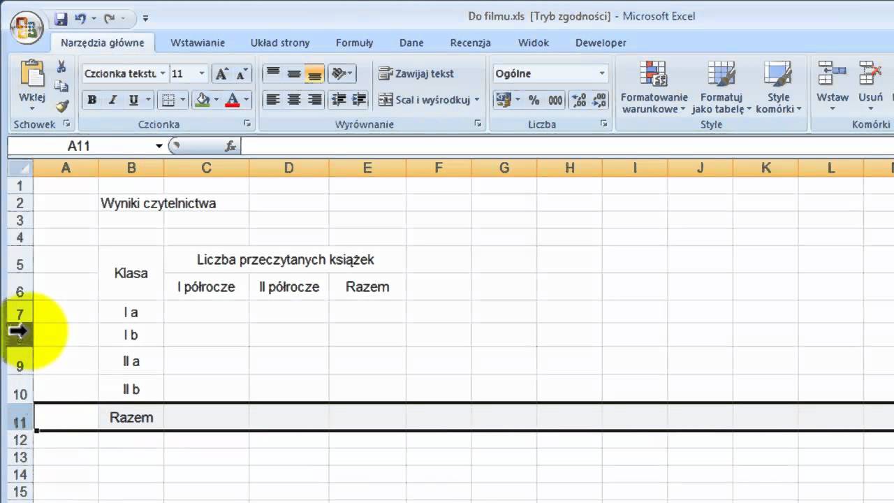 Sprawdzian Z Arkusza Kalkulacyjnego Excel Liceum