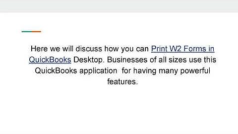 How to Print W2 Forms with QuickBooks