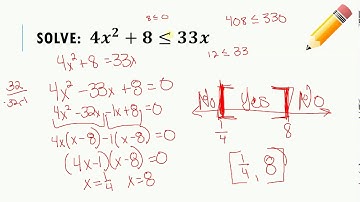 Unit 5:  Solving a Quadratic Inequality