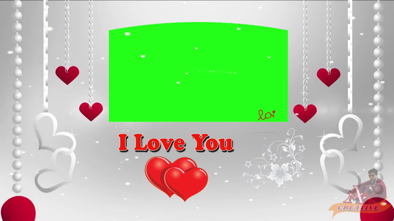 Animation love green windho in Green Screen 