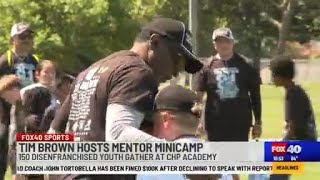 Raiders legend Tim Brown returns to Sacramento for annual mentor mini camp