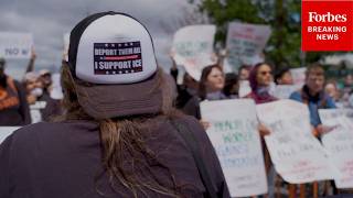 RAW VIDEO: Pro- And Anti-ICE Protestors Face Off At Delaney Hall ICE Facility