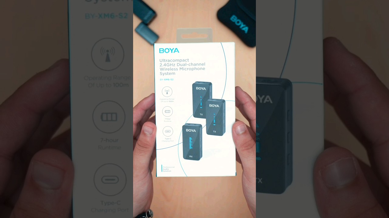 Unboxing BOYA BY-XM6 S2 #shorts #boya #boyamic #boyamicrophone #wirelessmicrophone #boyabyxm6s2
