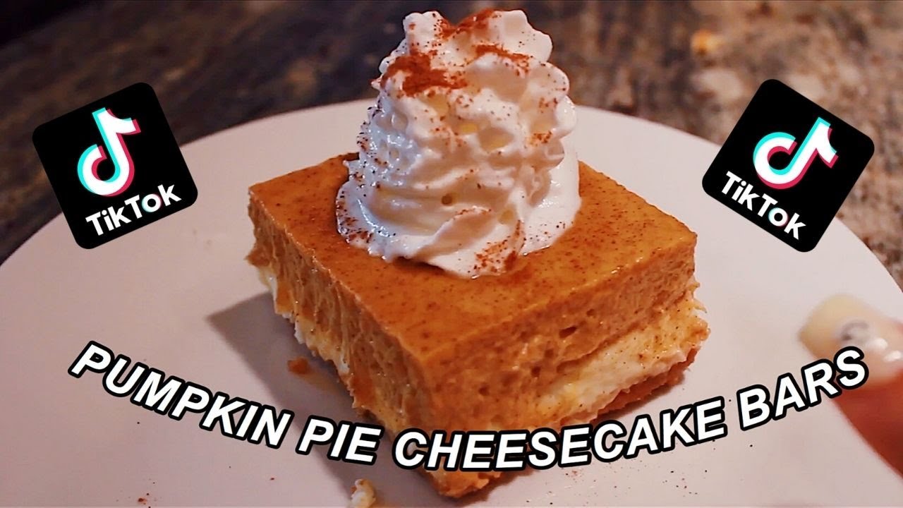 PUMPKIN PIE CHEESECAKE BARS // TIK TOK FOOD YouTube
