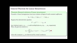 General Linear Recurrences