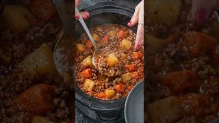 🍲 Slow Cooker Ground Beef & Potato Stew #avasdailydishes #easyrecipe #recipe #food