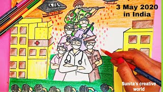 Easy drawing | Corona virus Warriors Poster | Thank you corona warriors drawing- 3 May 2020 in India