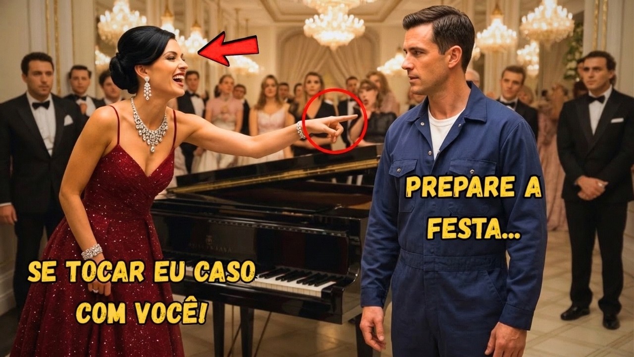 “SE TOCAR ESSE PIANO, EU CASO COM VOCÊ!” — zombou a BILIONÁRIA… mas o FAXINEIRO tocou como um GÊNIO!