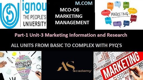 MCO-06 M.com Marketing Management Unit-3 Marketing Information and Research Part -1