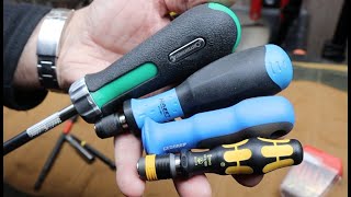 Hex Bit Handles: Gedore, Hazet, Wera, Stahlwille. Four variations on a 1/4" theme. Wealth