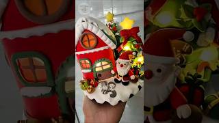 EASIEST Clay Santa House for Kids! ✨ #christmascrafts