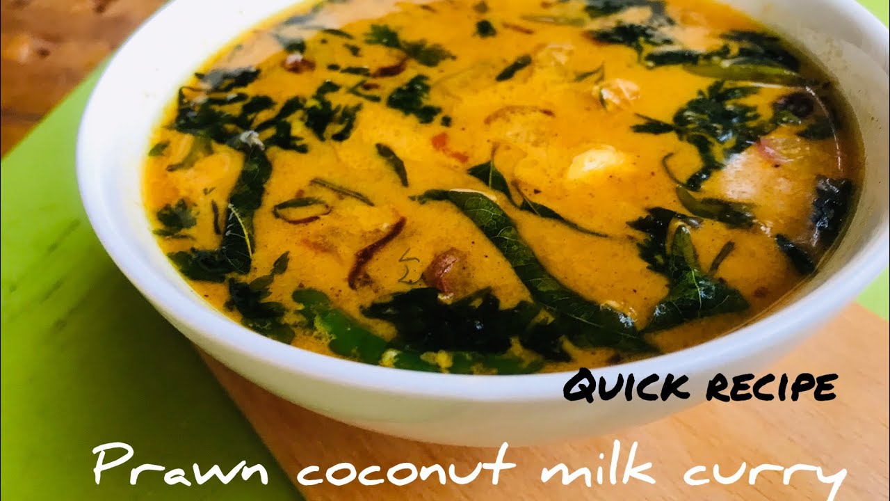 Prawn Coconut Milk Curry quick recipe with English subtitle YouTube