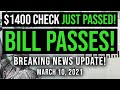 (BREAKING NEWS! STIMULUS BILL PASSES!) $1,400 STIMULUS CHECK UPDATE! STIMULUS PACKAGE 3/10/2021