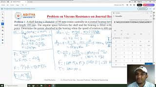 Lecture 84 #Problem #Solved on #Viscous #Resistance on #Journal #Bearing in #Fluid #Mechanics