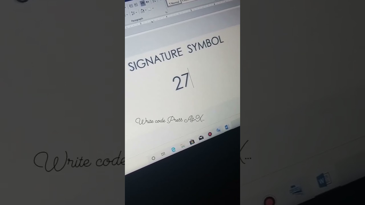 Signature symbol code in Microsoft office✨ 