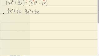 Intermediate Algebra Homework - Polynomials - Adding and Subtracting - P0556535
