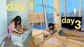 3 days of building furniture &amp; organizing the apartment! (+ amazon home finds)
