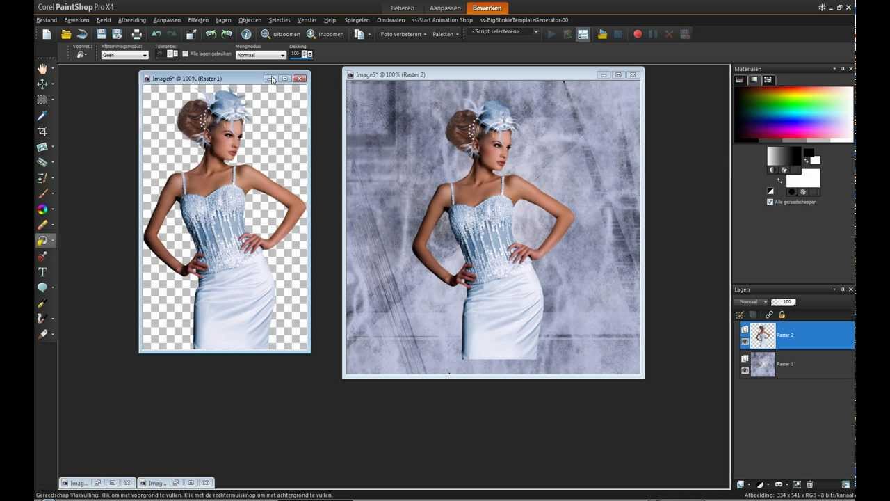 Paint Shop Pro x4 Les 32 Blenden met het maskerlaag.wmv YouTube