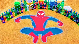 How to make Rainbow Spiderman with Orbeez, Fanta, Monster, Popular Sodas, Big Coca-Cola vs Mentos